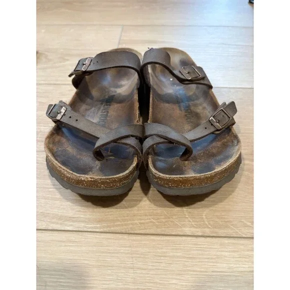 Birkenstock Mayari Mocha Size 38 Womens Brown Slip On Slides Germany - Picture 7 of 9